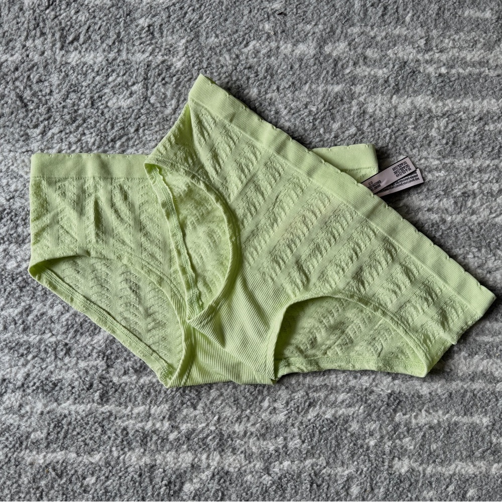 Victoria's Secret 2 PAIRS Light Green Textured Panties